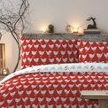Fusion Christmas Geo Robin Reversible Duvet Cover Set - Red/White additional 3