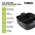 Tower - Square Solid Tray with Divider additional 11