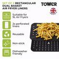 Tower - 2 Pack 9L Dual Air Fryer Liner additional 2
