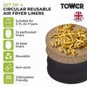Tower - 4 Pack Air Fryer Liners 5-7 Litres additional 4