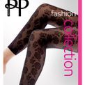 Pretty Polly - Floral Footless Tights - Black additional 1