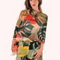 Powder - Linen Mix Scarf Exotic Leaves additional 1
