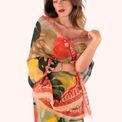 Powder - Linen Mix Scarf Exotic Leaves additional 3
