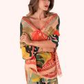 Powder - Linen Mix Scarf Exotic Leaves additional 4