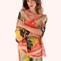 Powder - Linen Mix Scarf Exotic Leaves additional 5
