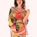 Powder - Linen Mix Scarf Exotic Leaves additional 7