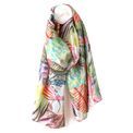 Peace Of Mind - Bold Leaf Print Recycled Poly Silk Feel Scarf additional 1