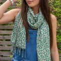 Peace Of Mind - Green Mix Ditsy Floral Modal Scarf additional 3
