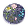 Peace Of Mind - Lilac-Blue Velvet Multi Flower Meadow Embroidered Pocket Compact Mirror additional 1