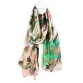 Peace Of Mind - Pink/Green Mix Brush Stroke Print Scarf additional 1