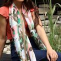 Peace Of Mind - Pink/Green Mix Brush Stroke Print Scarf additional 2