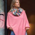 Peace Of Mind - Rose Pink Poly/Viscose Blend Fine Knitted Poncho additional 2