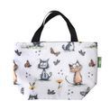 Eco Chic - Lightweight Foldable Lunch Bag White Whimsy Cats additional 2