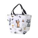 Eco Chic - Lightweight Foldable Lunch Bag White Whimsy Cats additional 3