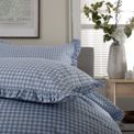 The Lyndon Company - Gingham Frilled Duvet Set Fog additional 2
