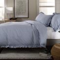 The Lyndon Company - Gingham Frilled Duvet Set Fog additional 3