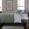 The Lyndon Company - Pinstripe Duvet Set Sage additional 3