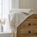 Lobster Creek - Salcombe Stripe Throw Latte additional 2