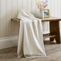 Lobster Creek - Salcombe Stripe Throw Latte additional 1