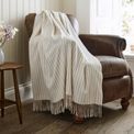 Lobster Creek - Salcombe Stripe Throw Latte additional 3