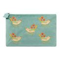 William Morris at Home - Strawberry Thief Large Powder Blue Embroidery Velvet Pouch additional 2