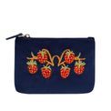 William Morris at Home - Strawberry Thief Small Indigo Embroidery Velvet Pouch additional 2