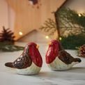 Cooksmart Christmas Robins Retreat Ceramic Salt &amp; Pepper Shaker Set additional 3