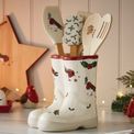 Cooksmart Christmas Robins Retreat Ceramic Utensil Pot Wellies additional 2
