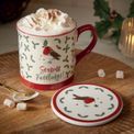 Cooksmart Christmas Robins Retreat Tankard Mug and Coaster Set additional 3