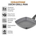 Tower - Cerastone - 25cm Grill Pan With Ceramic Coating - Graphite additional 3