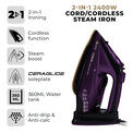 Tower Ceraglide 2 in 1 Cord/Cordlesss Steam Iron - 2400W Purple additional 11