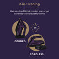 Tower Ceraglide 2 in 1 Cord/Cordlesss Steam Iron - 2400W Purple additional 10