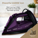 Tower Ceraglide 2 in 1 Cord/Cordlesss Steam Iron - 2400W Purple additional 8