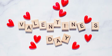 Banner.the,Word,"valentine's,Day".,Love,On,Wooden,Blocks.,Theme,Of