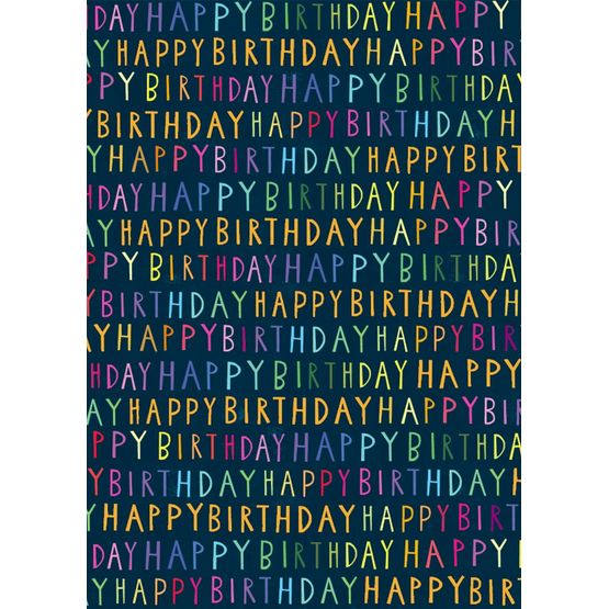 Glick - Gift Wrap Happy Birthday Navy