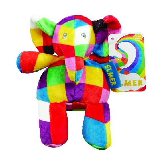 Elmer - Rattle Plush Soft Toy