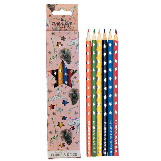 Floss & Rock - Party Animals Pencils 6pk - 35P2460