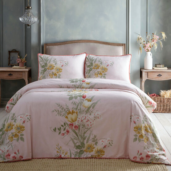 Appletree Heritage - Trudy - 100% Cotton Duvet Cover Set - Blush Pink