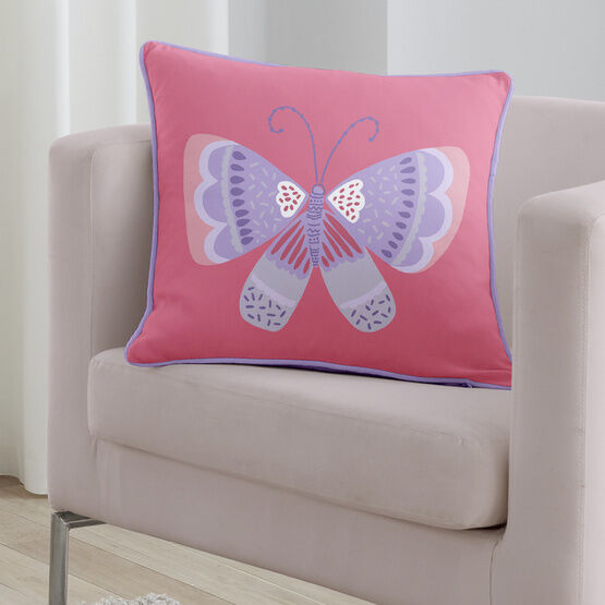 Bedlam - Flutterby Butterfly -  Filled Cushion - 43 x 43cm in Pink
