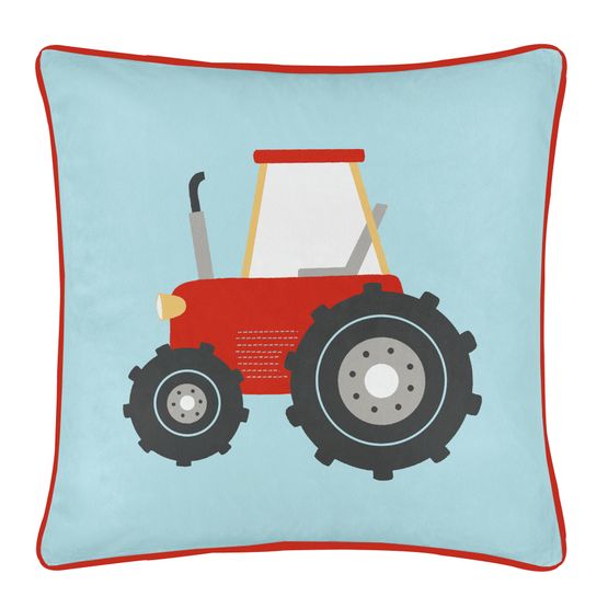 Bedlam - Farmyard Friends - Velvet Cushion Cover - 43 x 43cm in Blue