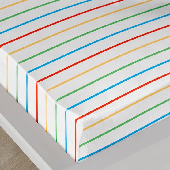 Bedlam - Farmyard Friends -  28cm Fitted Bed Sheet - Single Bed Size in Blue