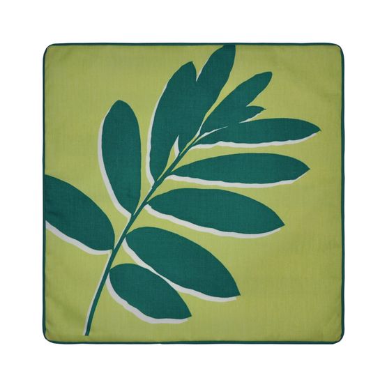 Fusion - Leaf Print - Outdoor Cushion Cover - 43 x 43cm in Green
