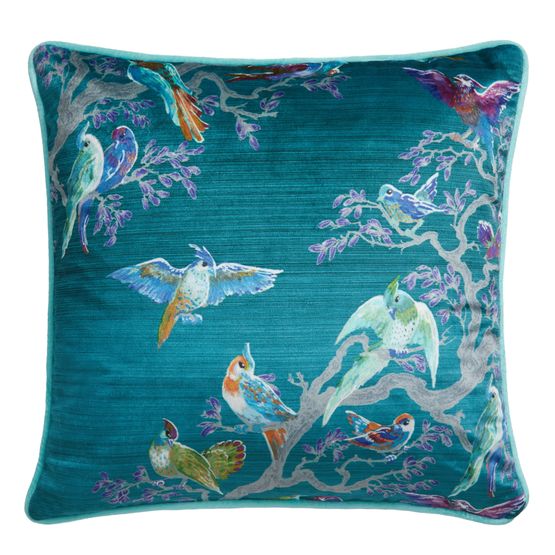 Laurence Llewelyn-Bowen Birdity Absurdity Filled Cushion - Blue
