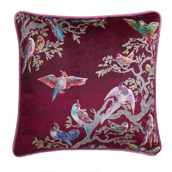 Laurence Llewelyn-Bowen - Birdity Absurdity -  Filled Cushion - 43 x 43cm in Pink