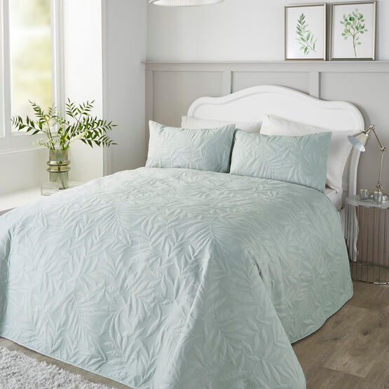 Serene - Luana - Quilted Bedspread - 200cm X 230cm in Green