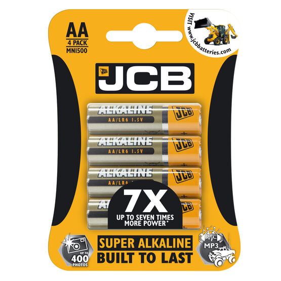 JCB - Super Alkaline Batteries LR6 AA 4 Pack