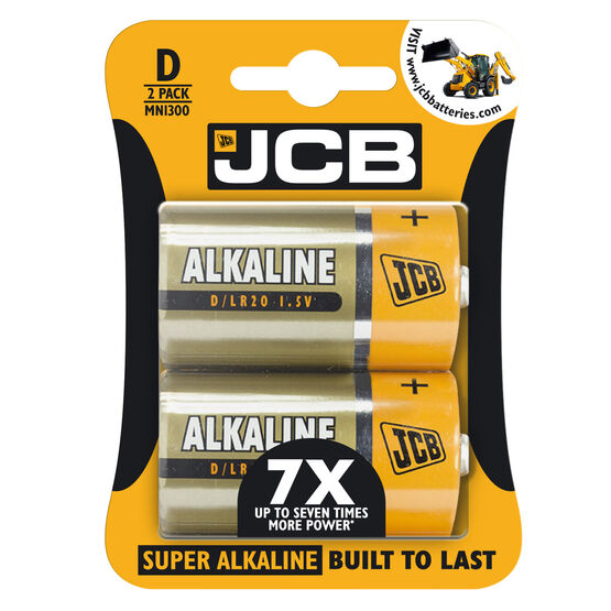 JCB - Super Alkaline D Batteries 2 Pack