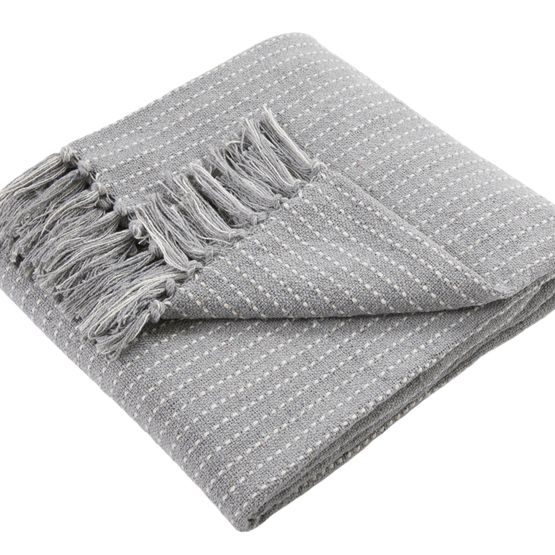 Drift Home - Quinn - 100% Recycled Cotton Rich Mixed Fibres Throw - 130 x 180cm in Grey