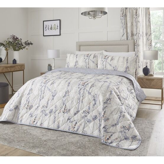 Dreams And Drapes Design - Wild Stems - Bedspread - 200cm X 230cm Bed Size in Blue