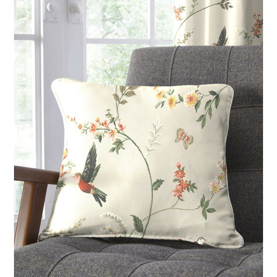 Dreams &amp; Drapes Curtains - Darnley - 100% Cotton Cushion Cover - 43 x 43cm in Coral/Natural